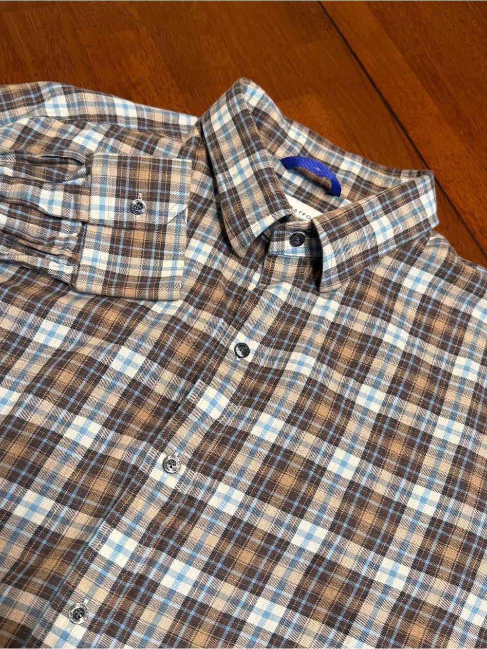 Teddy Stratford NYC Shirt Men's 6 XXL Zip Fit Button Up Plaid Long Sleeve Casual